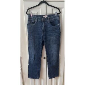 Lucky Brand 32x30 Dark Wash Denim Jeans‎ Classic Fit Distressed EUC 5 Pocket